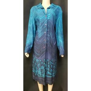 Toby Vintage Cottagecore Blue Size 14 Women's Dress Buttons front #W2